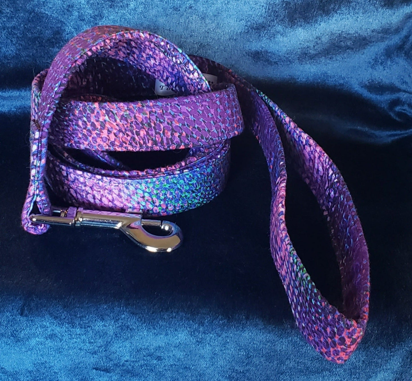 Dog Leash- Purple and Aqua Snake