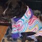 Fleece Reversible Jacket with matching scarf- Pastel Swirls/ Pink (One purple in stock,large)